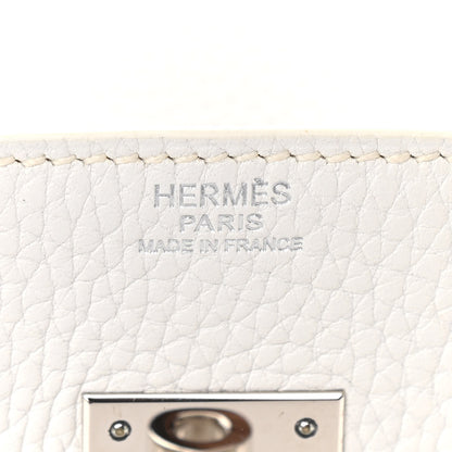 Hermes Taurillon Clemence Birkin 30 White 5 of 11