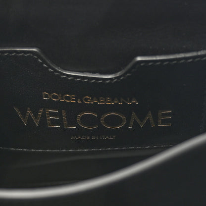 Dolce & Gabbana Calfskin Graffiti Printed Welcome Satchel Purple Black 6 of 9