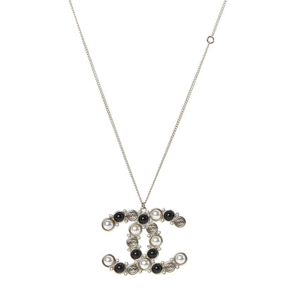 Chanel Crystal Pearl CC Chain Necklace Gold Black 1 of 5