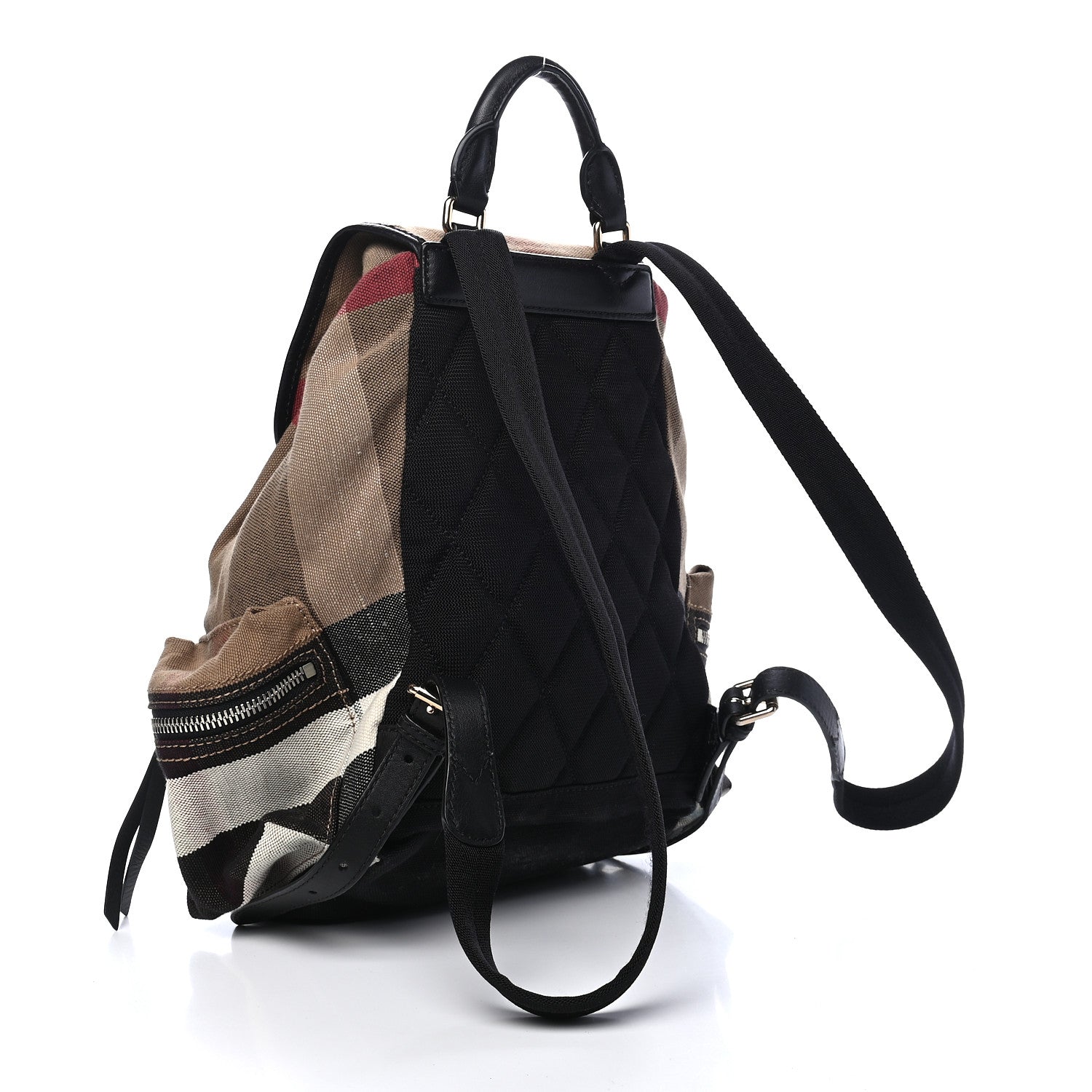 Burberry Canvas Mega Check Medium Rucksack Backpack Black 3 of 10