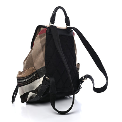 Burberry Canvas Mega Check Medium Rucksack Backpack Black 3 of 10