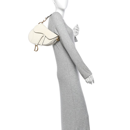 Christian Dior Grained Calfskin Saddle Bag White 3 of 21