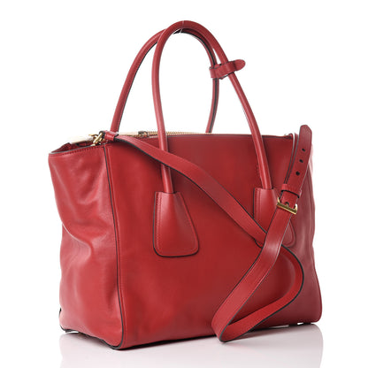 Prada Glace Calfskin Twin Pocket Tote Fuoco 4 of 15