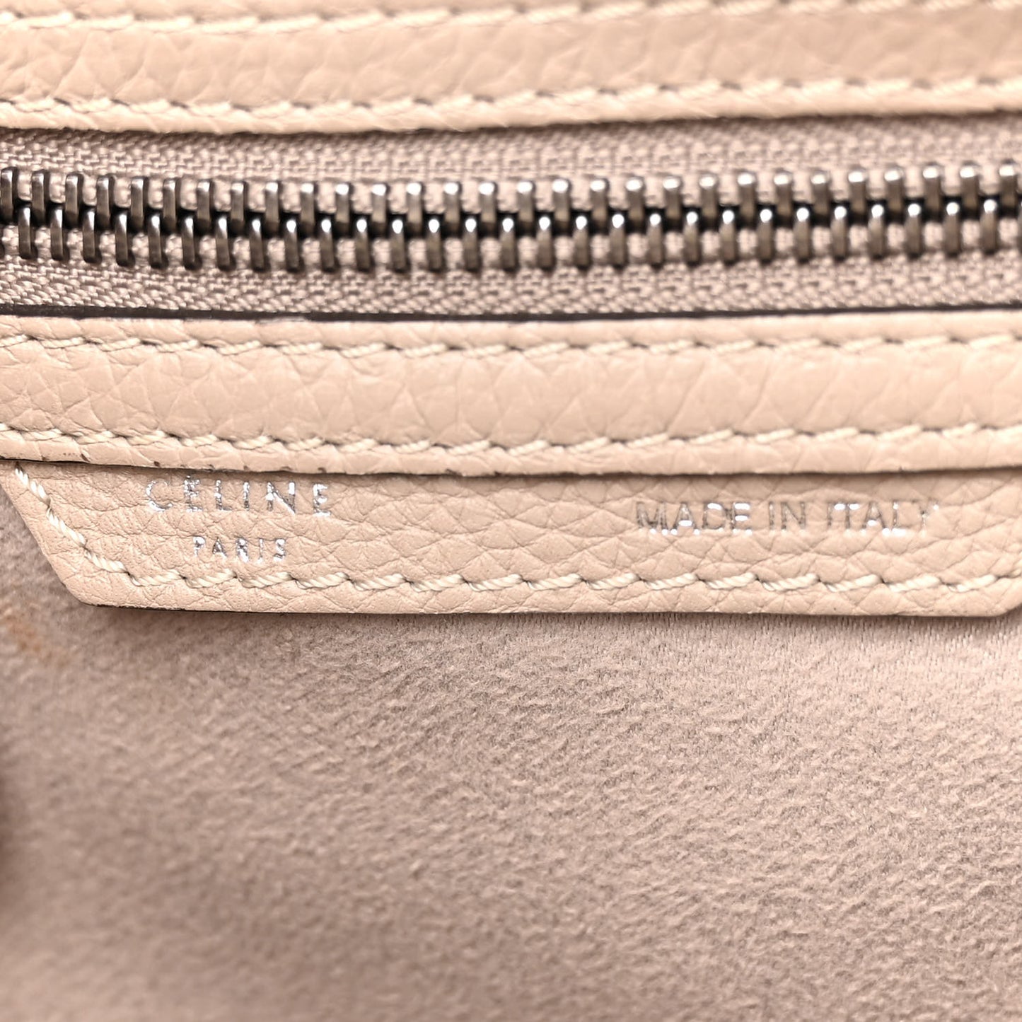 Drummed Calfskin Micro Luggage Dune