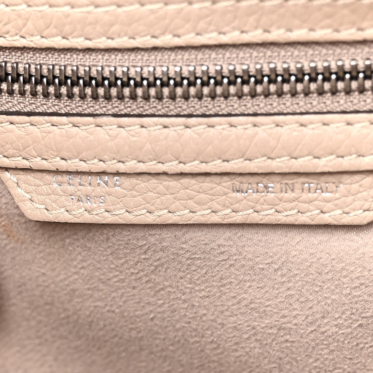 Celine Drummed Calfskin Micro Luggage Dune 7 of 14