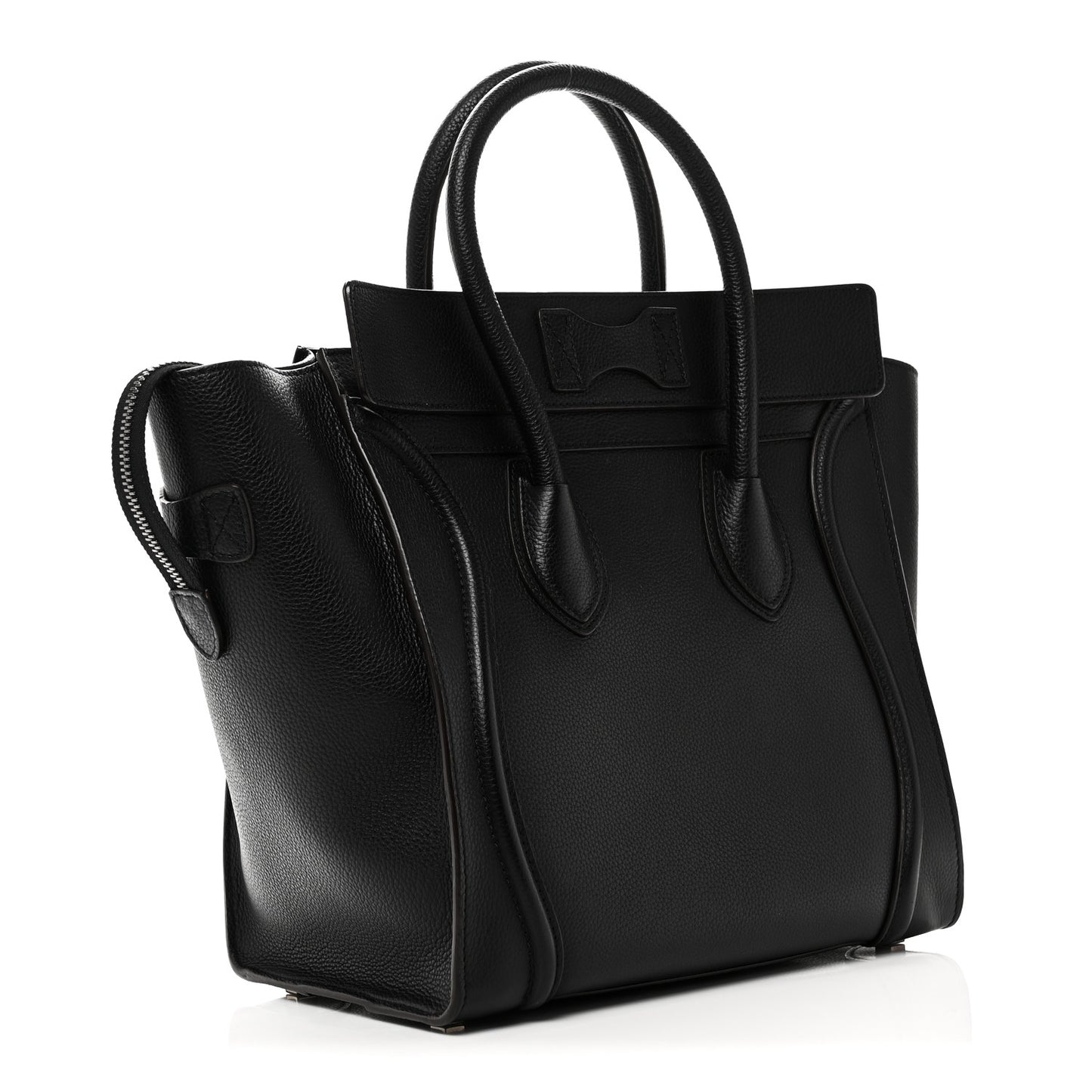 Drummed Calfskin Mini Luggage Black
