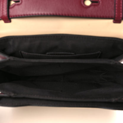 Fendi Shiny Nappa Small ID Shoulder Bag Rosso Scuro Papiro Ghiaia 4 of 9