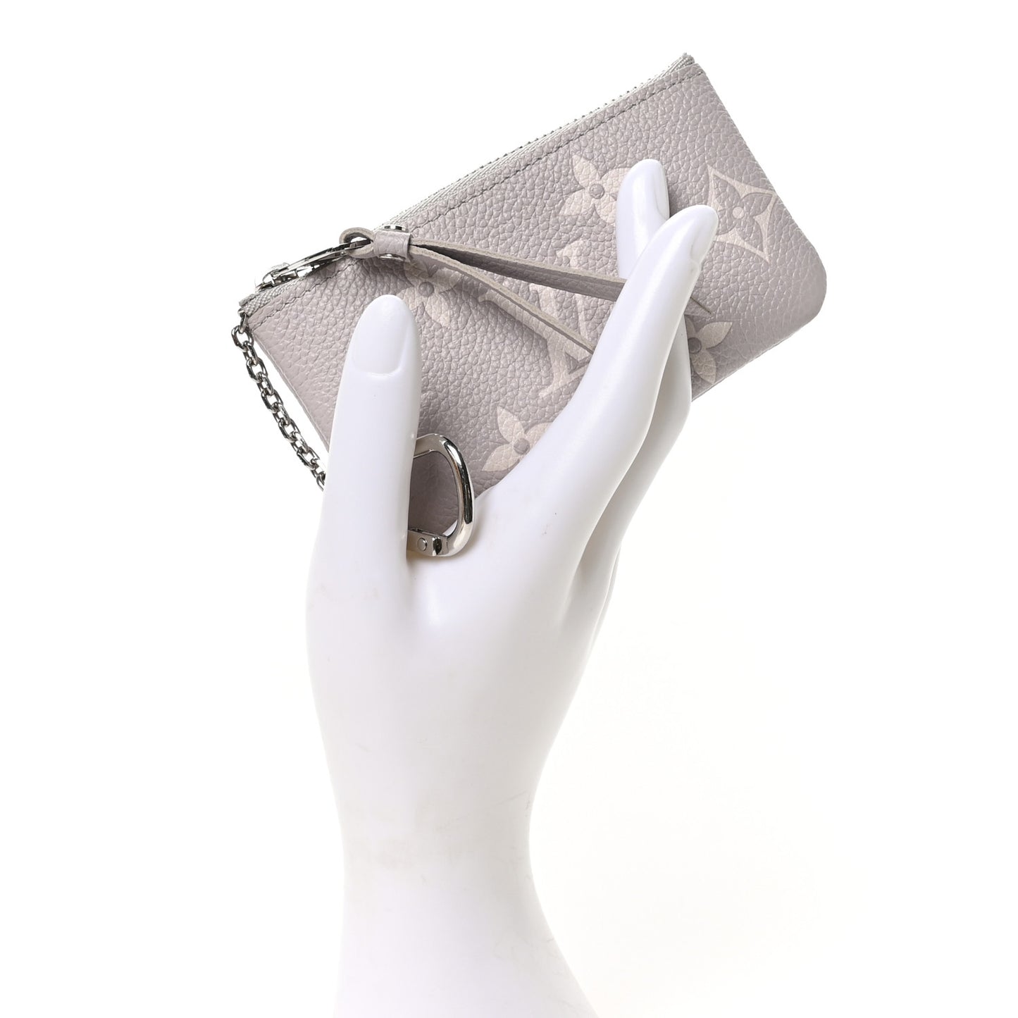 Empreinte Monogram Giant Key Pouch Brume Gray White Quartz
