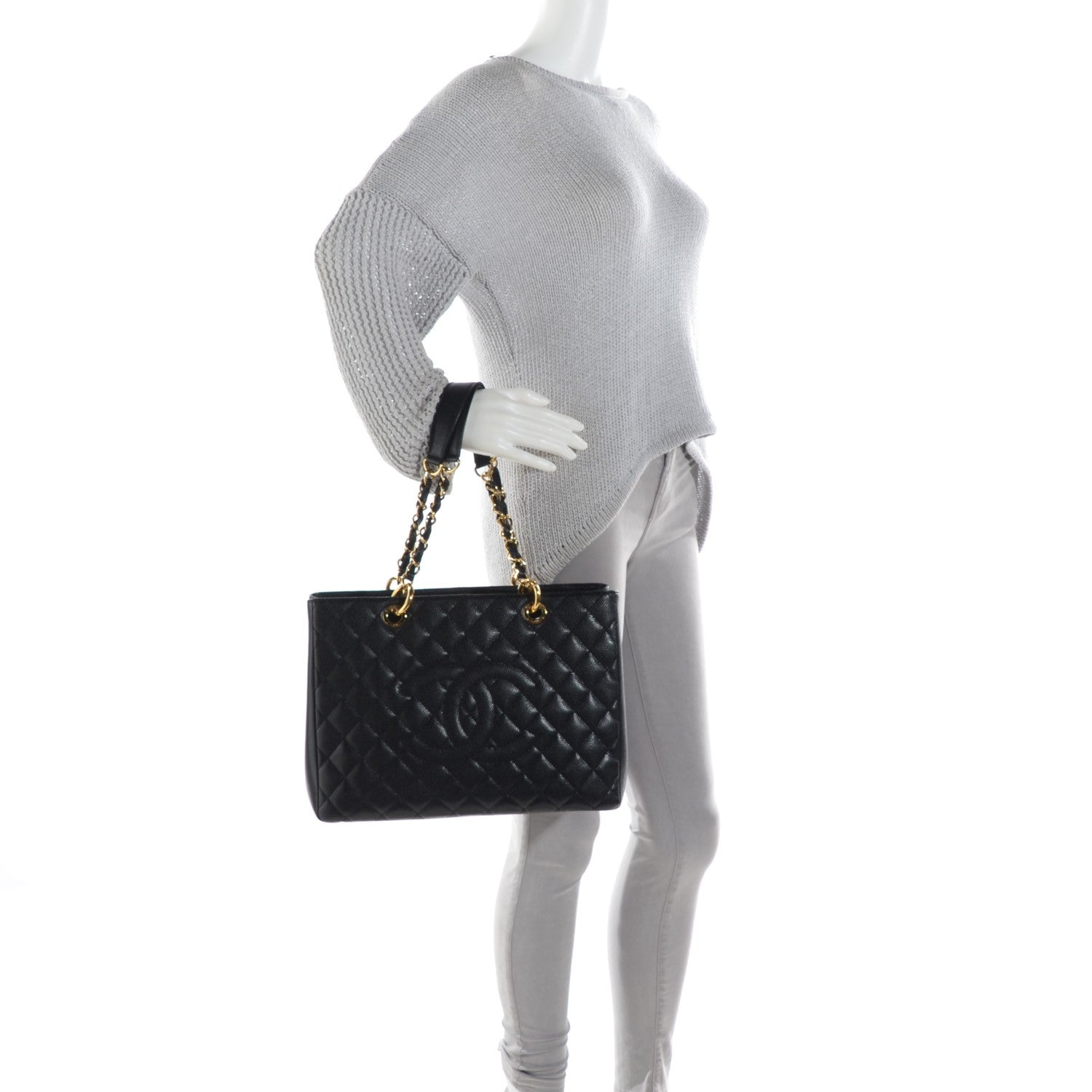 Chanel Caviar Quilted Grand Shopping Tote GST Black 2 of 7