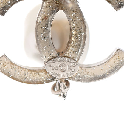 Chanel Crystal Pearl CC Drop Earrings Gold Black 4 of 5