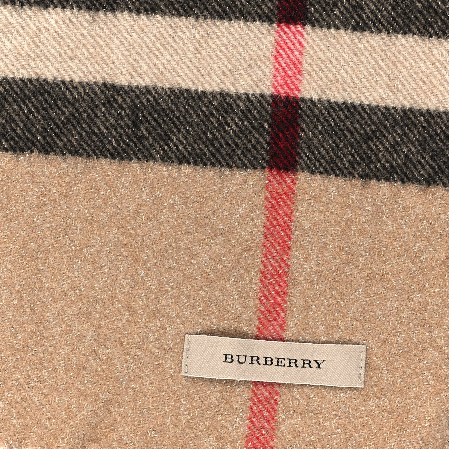 Burberry Cashmere Giant Heritage Check Fringe Scarf Camel 3 of 4