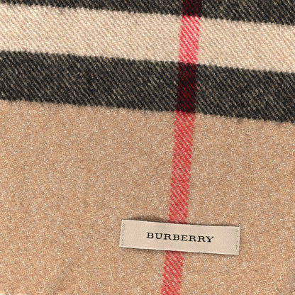 Burberry Cashmere Giant Heritage Check Fringe Scarf Camel 3 of 4