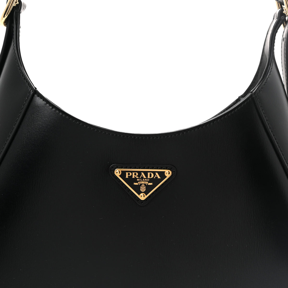 Box Calfskin Shoulder Bag Black