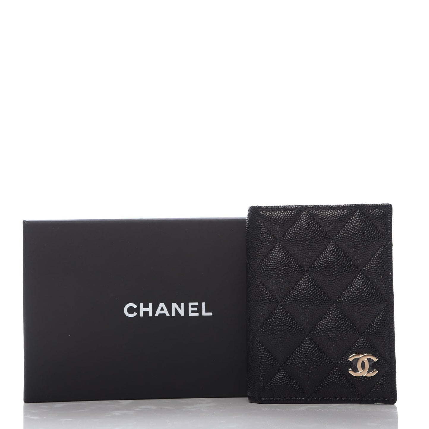 Caviar Quilted Card Holder Wallet Black
