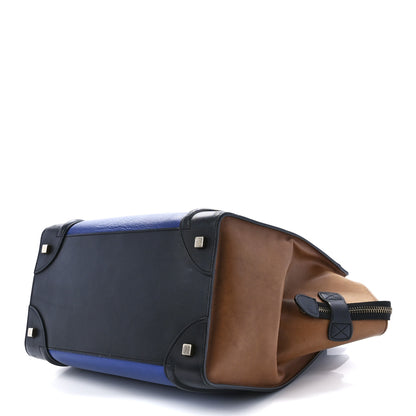 Celine Grained Calfskin Nubuck Mini Tri-Color Luggage Royal Blue 9 of 12