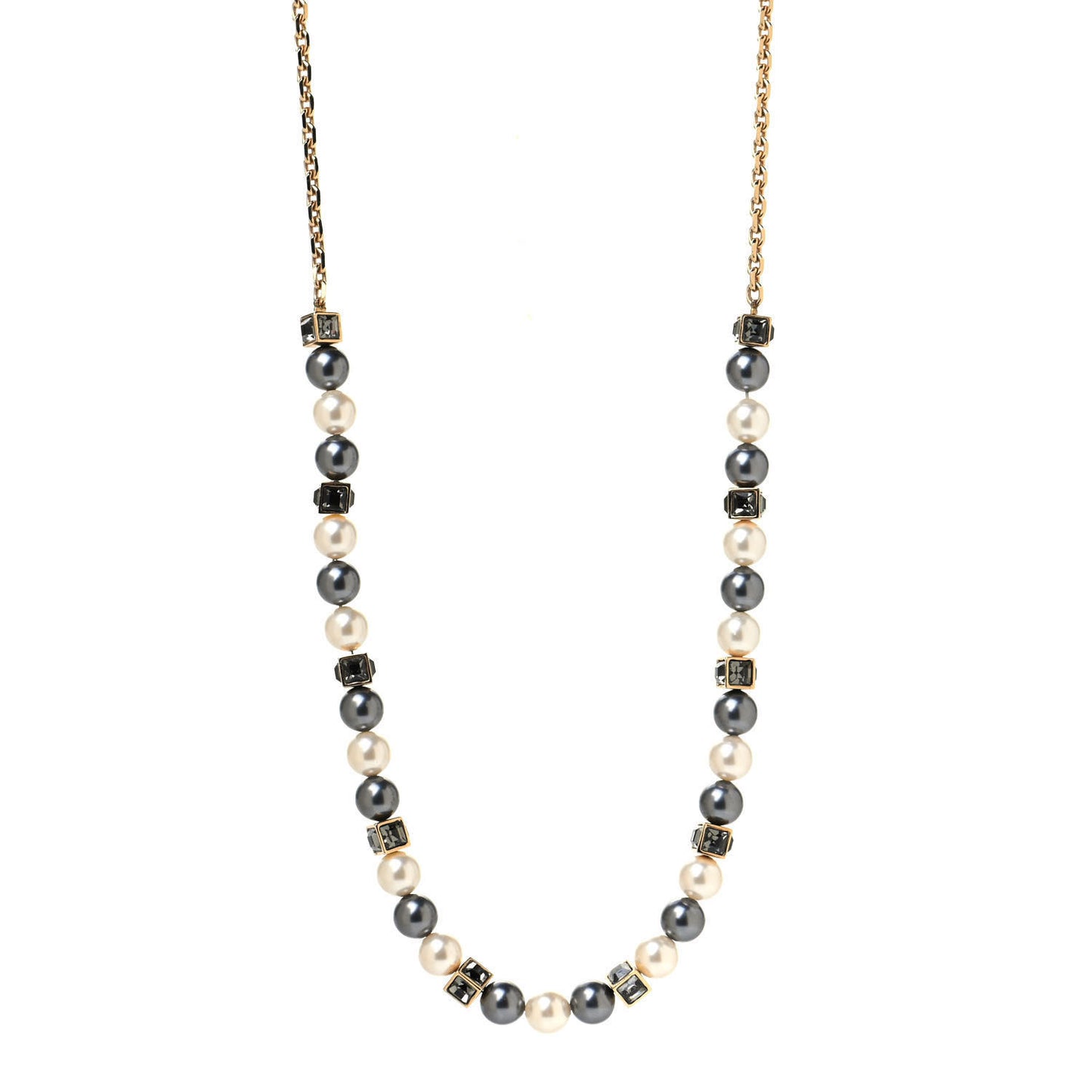 Pearl Crystal Cry Me A River Short Necklace