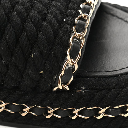 Chanel Cord Braided Chain Slide Sandals 37 Black 11 of 11