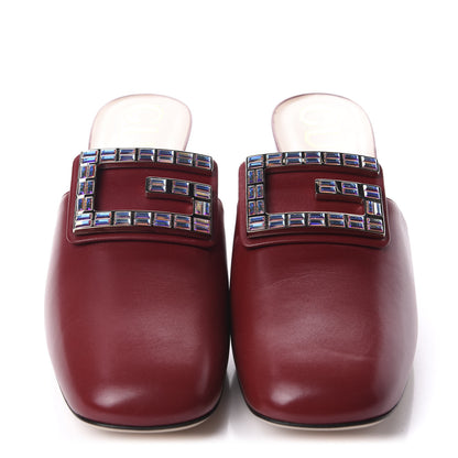 Gucci Malaga Kid Crystal Square G Madelyn Mules 40 Romantic Cerise 2 of 12