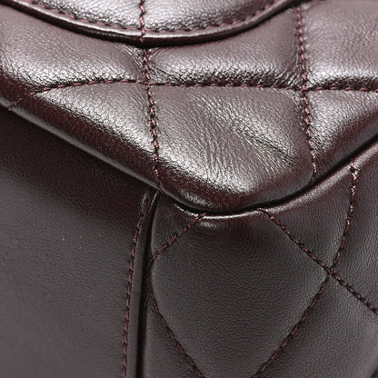 Chanel Lambskin Quilted Mini Wenge Wood Bowling Bag Burgundy 11 of 11