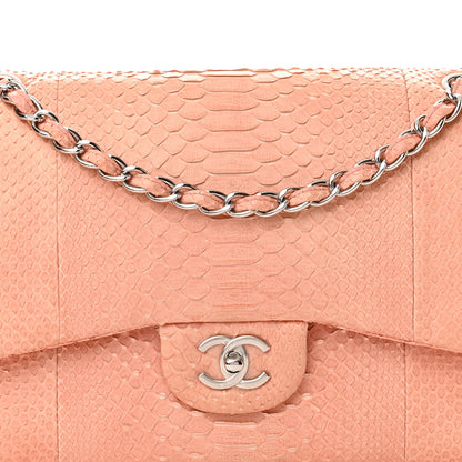 Chanel Snakeskin Jumbo Double Flap Pink 8 of 10
