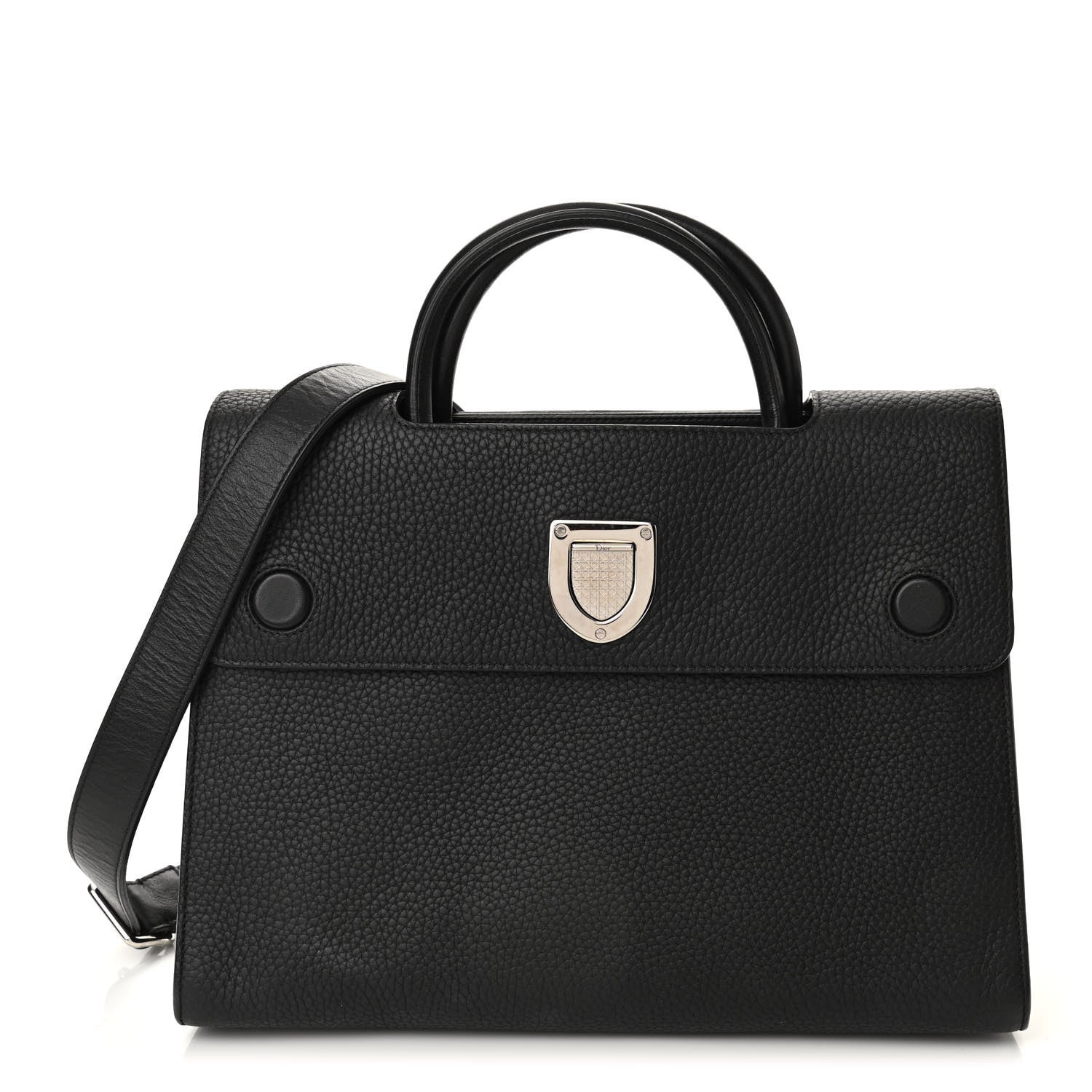 Christian Dior Grained Calfskin Medium Diorever Flap Black 1 of 12