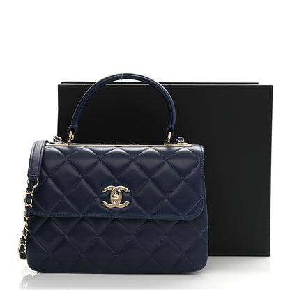 Chanel Lambskin Quilted Small Trendy CC Flap Dual Handle Bag Navy 9 of 9