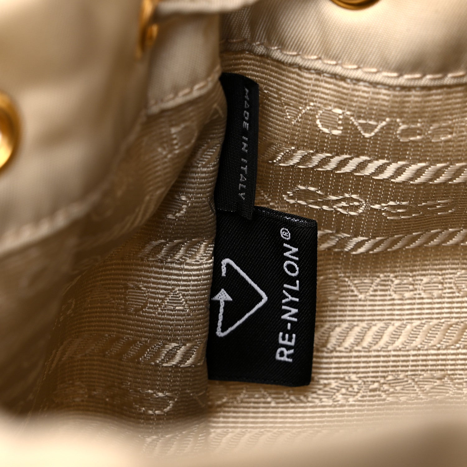 Prada Re-Nylon Saffiano Duet Bucket Crossbody Bag Deserto 7 of 11