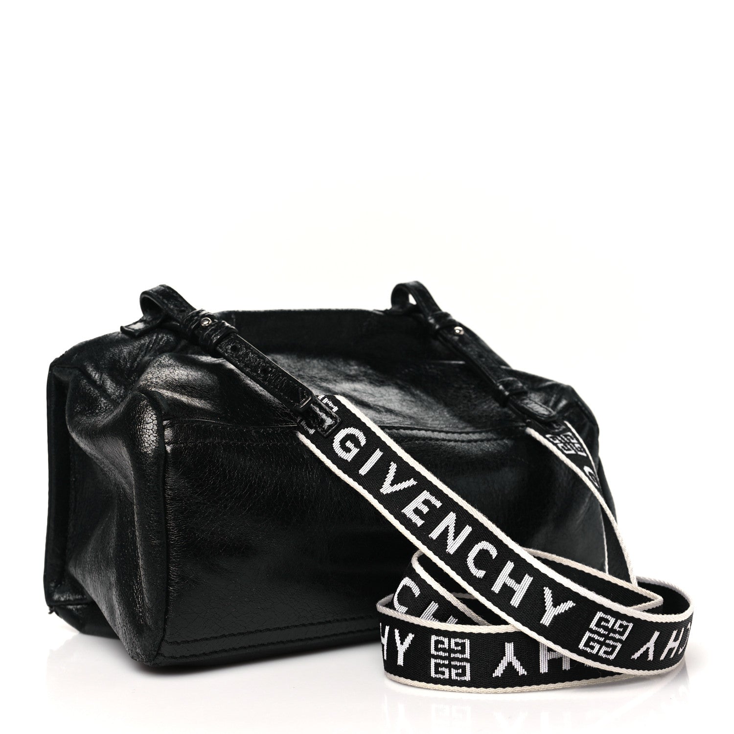 Givenchy Crinkled Patent Deerskin Mini Pandora Black 3 of 11