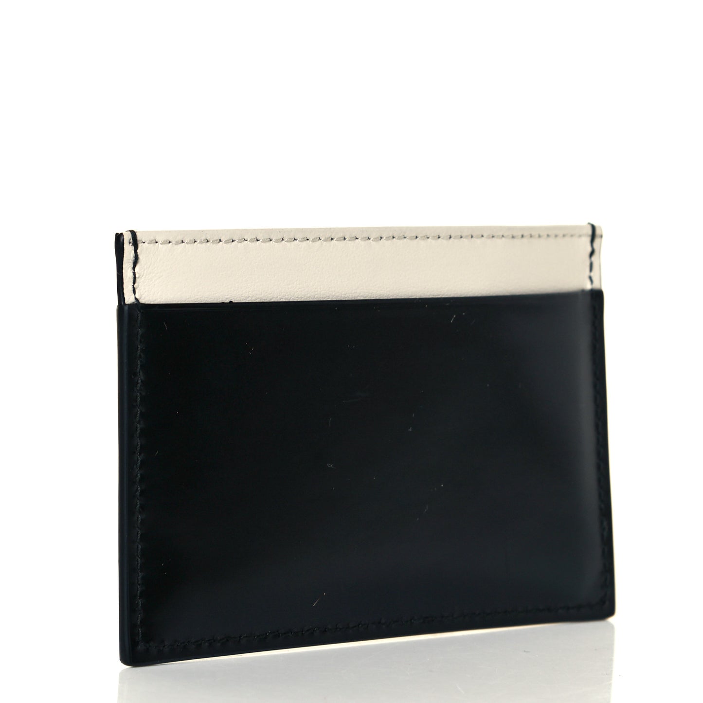 Spazzolato City Calfskin Card Case Black White