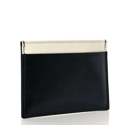Prada Spazzolato City Calfskin Card Case Black White 2 of 7