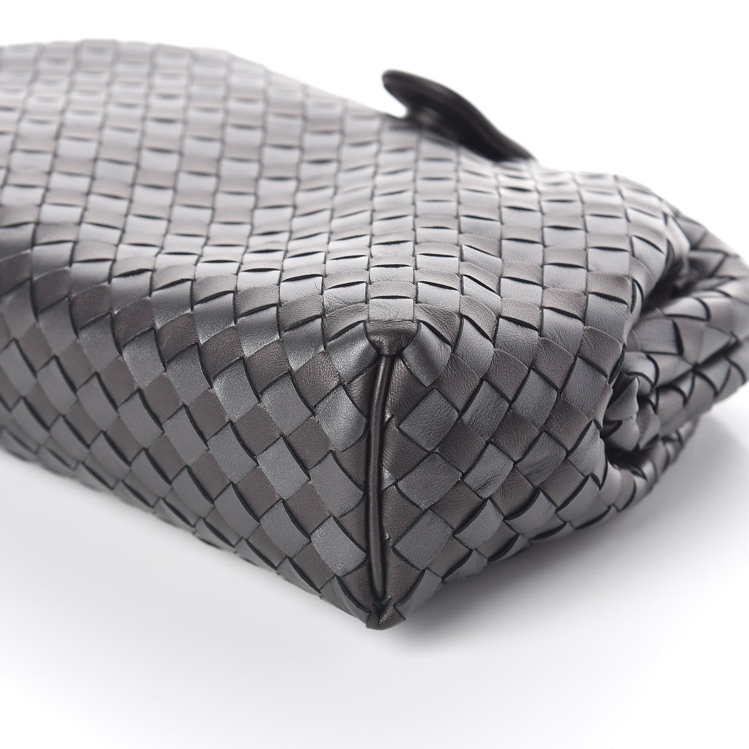 Bottega Veneta Metallic Nappa Intrecciato The Lauren 1980 Clutch Quetsche Antique Silver 8 of 8