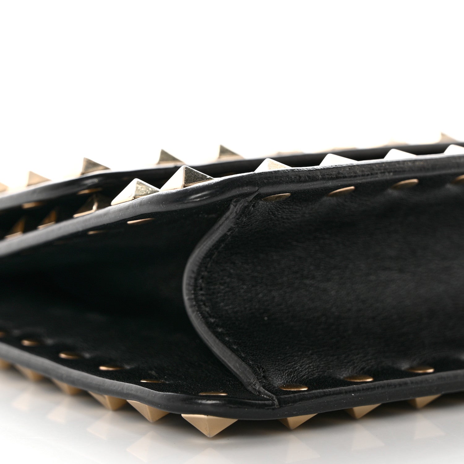 Valentino Garavani Vitello Mini Rockstud Flap Wallet on Strap Black 11 of 12