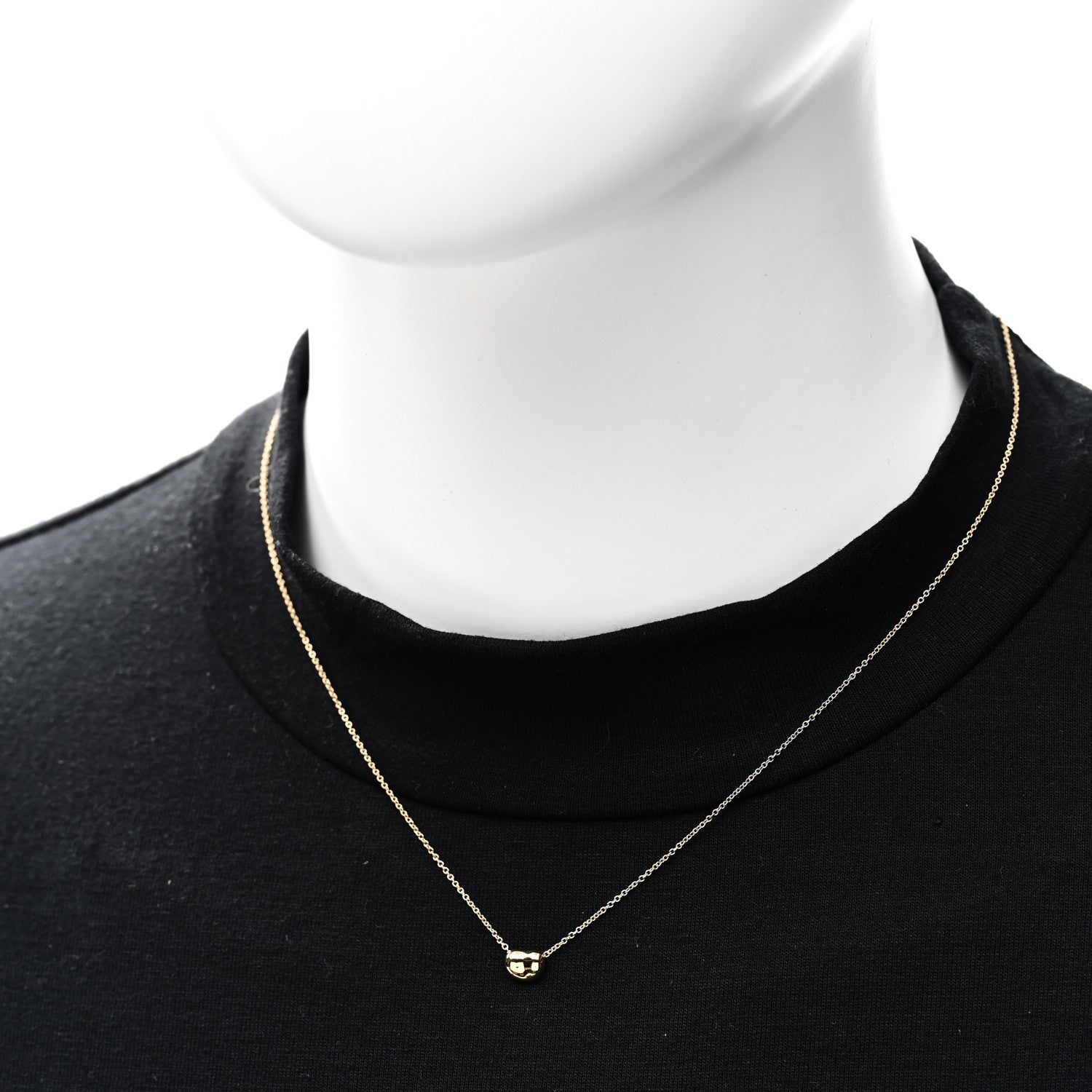 Tiffany 18K Yellow Gold 6.5mm Elsa Peretti Bean Pendant Necklace 2 of 6