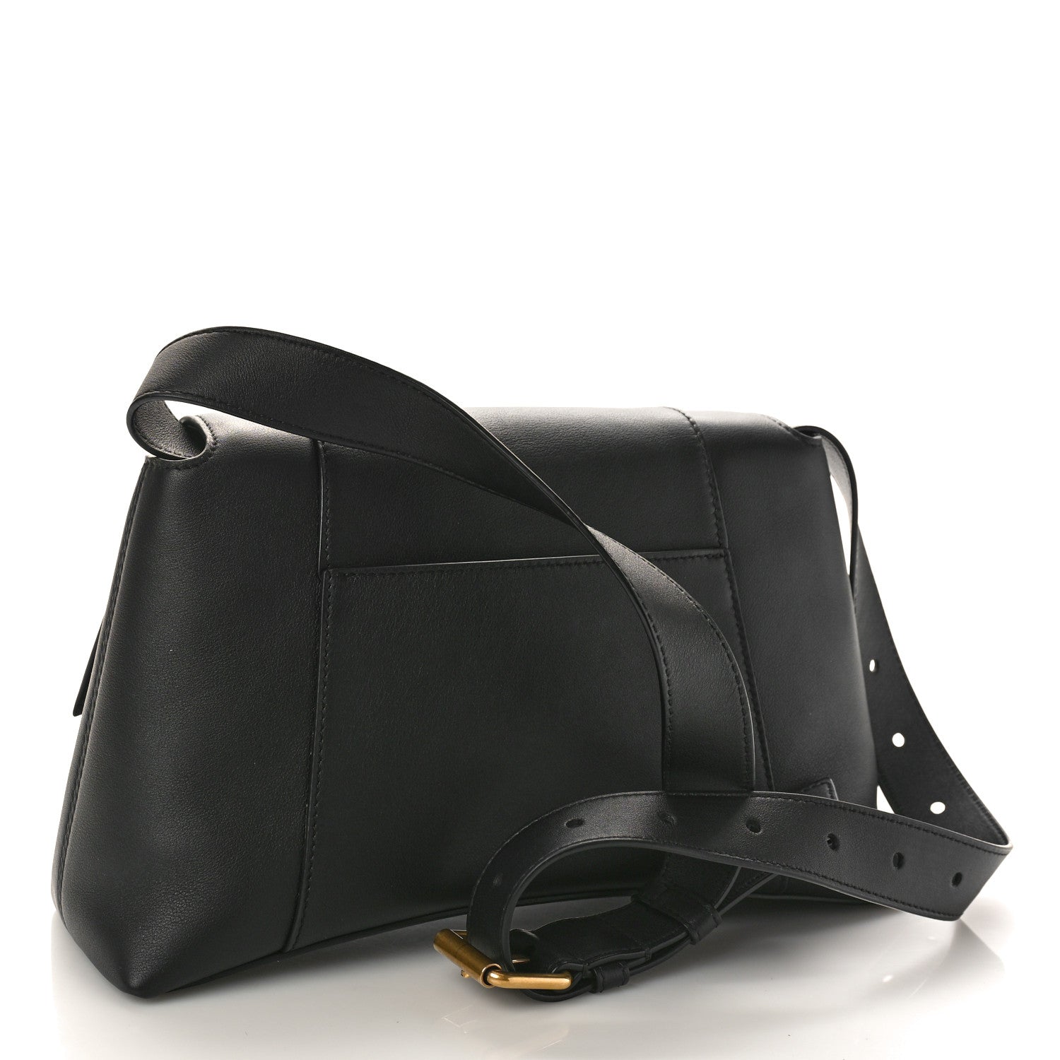 Balenciaga Semi Shiny Smooth Calfskin Small Downtown Shoulder Bag Black 3 of 8