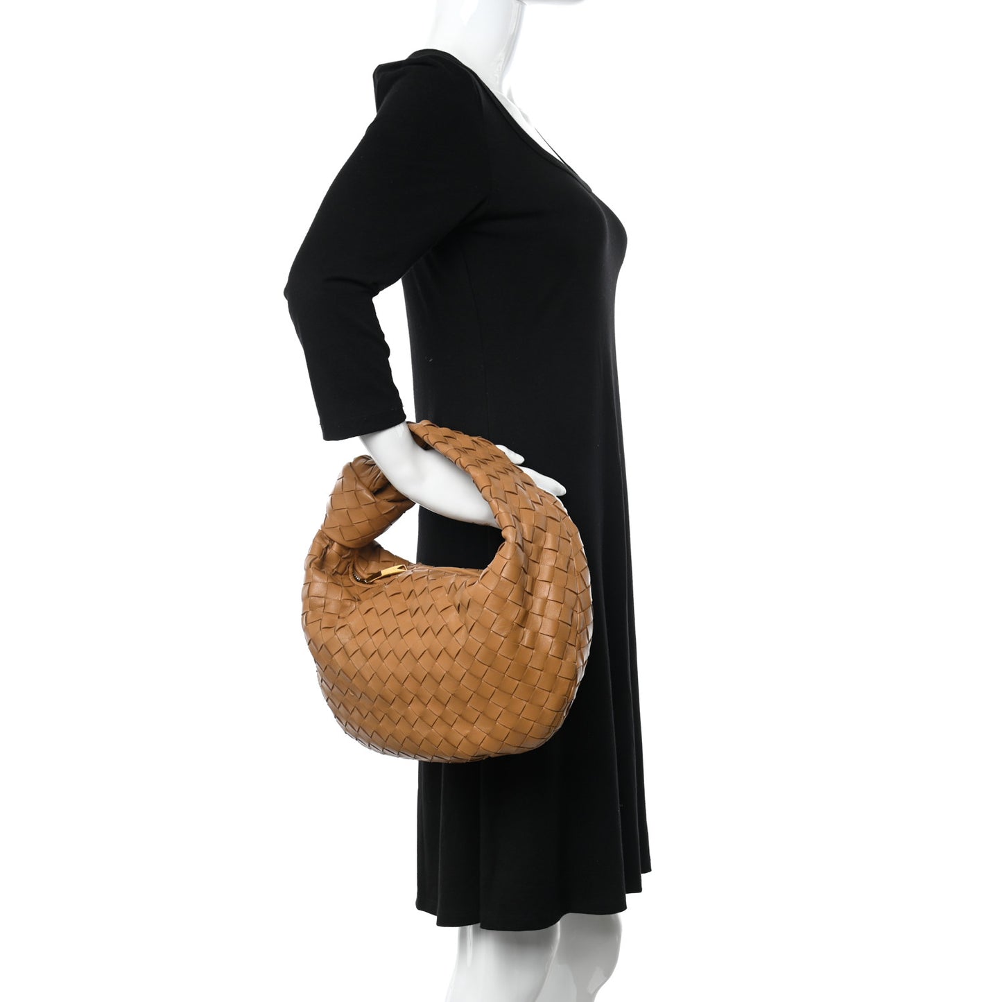 Nappa Intrecciato Teen Jodie Hobo Caramel