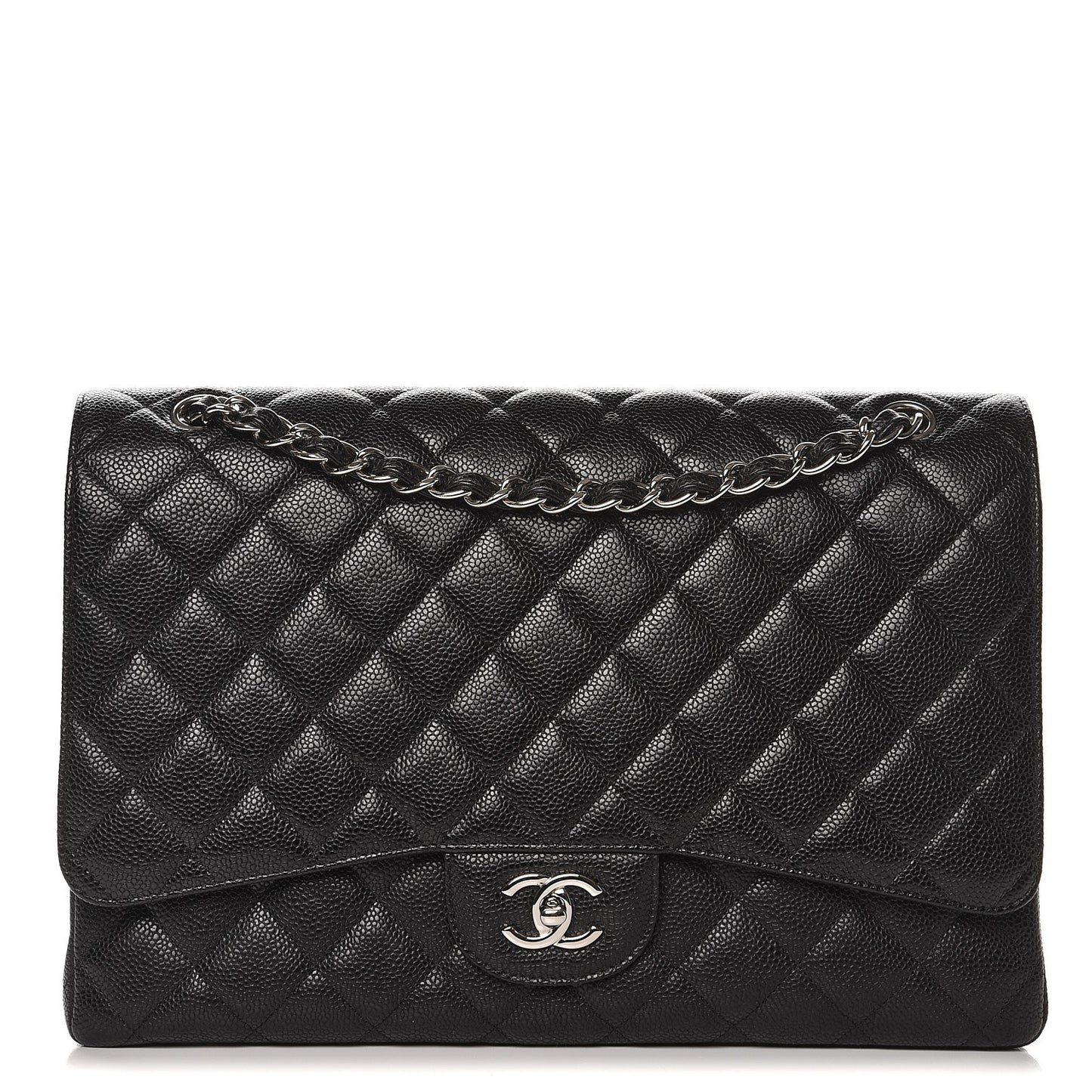 Caviar Quilted Maxi Single Flap Black