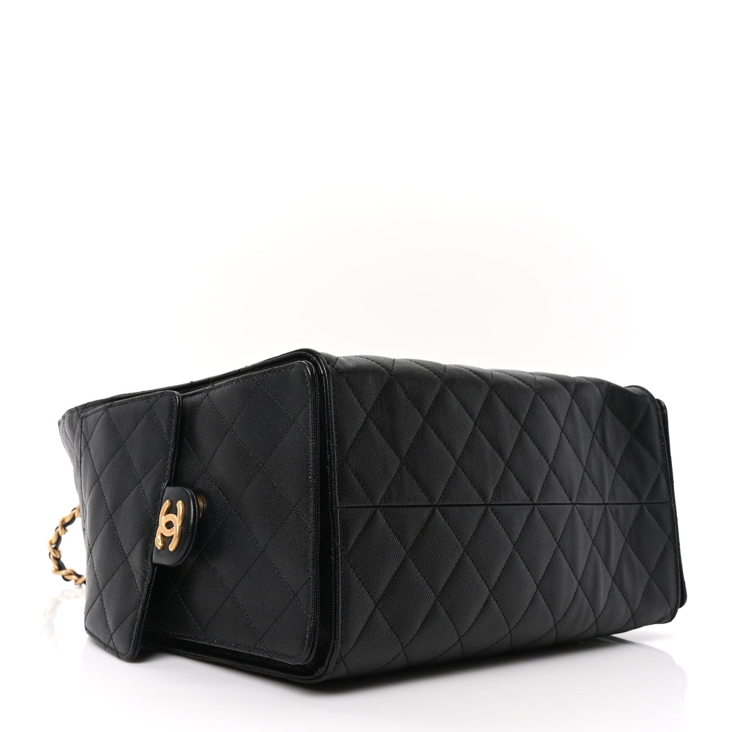 Caviar Quilted Medium Chanel 25 Handbag Black