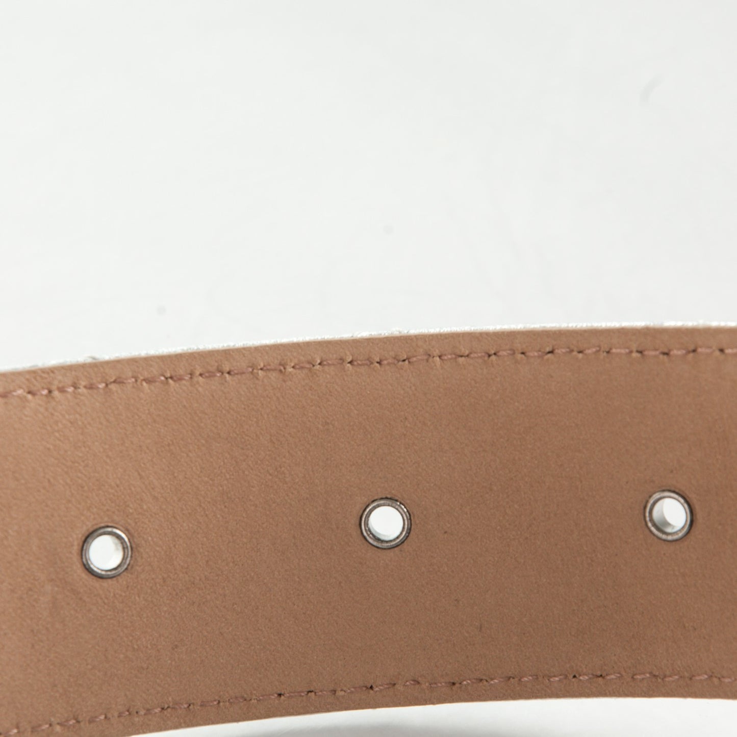 Metallic Lambskin Quilted CC Belt 85 34 Silver