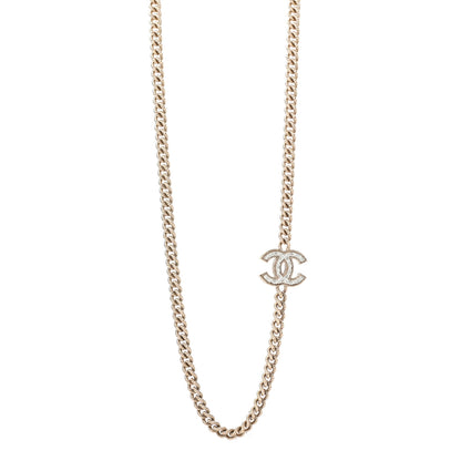 Chanel Quilted CC Long Chain Necklace Gold Pearly White 1 of 4