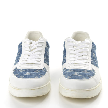 Louis Vuitton Calfskin Monogram Denim Rivoli Sneakers 11 White 2 of 8