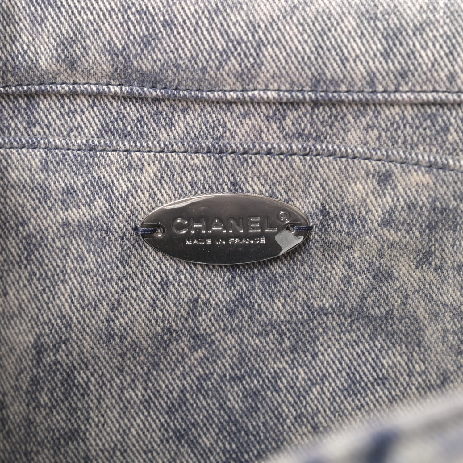 Chanel Denim Embossed CC Logo Print Jumbo Single Flap Blue 6 of 10