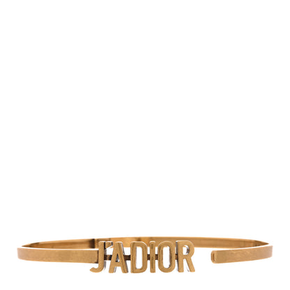 Christian Dior Metal J'Adior Logo Choker Necklace Antique Gold 1 of 6