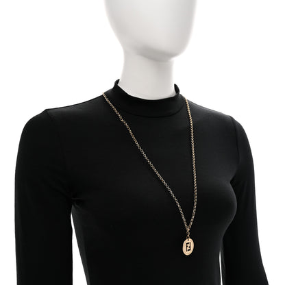 Fendi Metal FF Cutout Necklace Gold 2 of 6