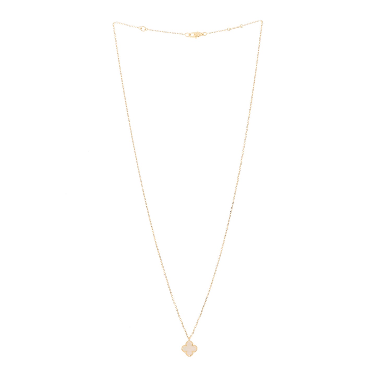 18K Yellow Gold Mother of Pearl Sweet Alhambra Pendant Necklace