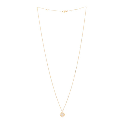 Van Cleef & Arpels 18K Yellow Gold Mother of Pearl Sweet Alhambra Pendant Necklace 2 of 6