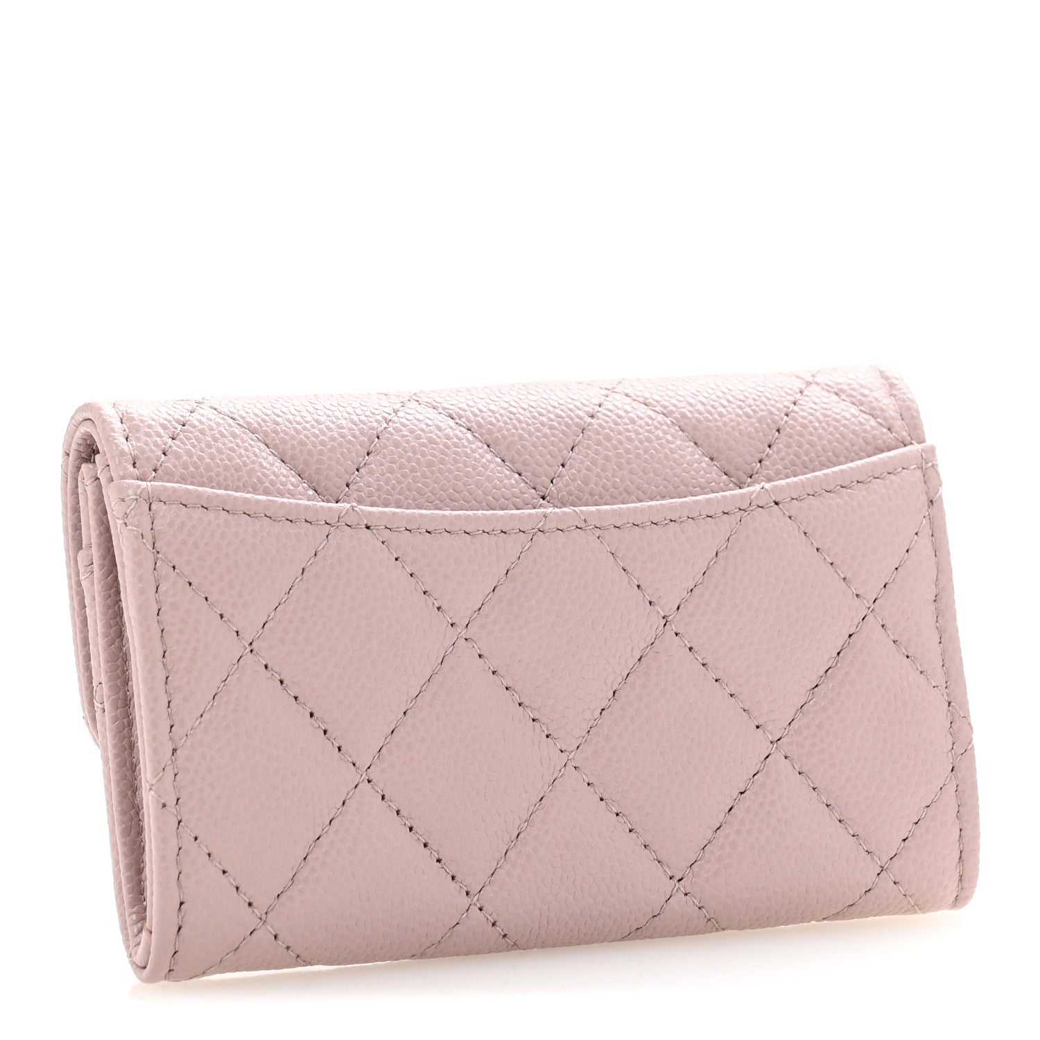 Chanel Caviar Quilted Flap Card Holder Wallet Light Pink 3 of 9