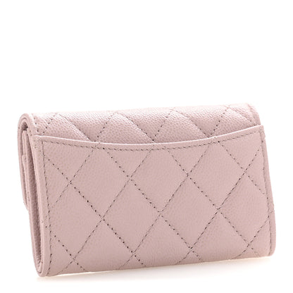Chanel Caviar Quilted Flap Card Holder Wallet Light Pink 3 of 9