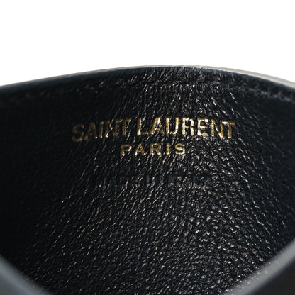 Saint Laurent Grain De Poudre Matelasse Chevron Monogram Credit Card Case Algae 6 of 8