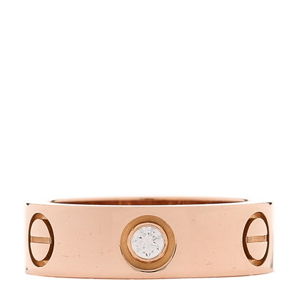 Cartier 18K Pink Gold 3 Diamond 5.5mm LOVE Ring 49 4.75 3 of 4
