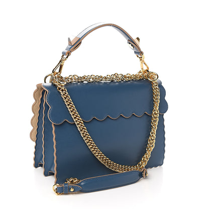 Fendi Vitello Liberty Scalloped Studded Kan I Shoulder Bag Balena 2 of 9